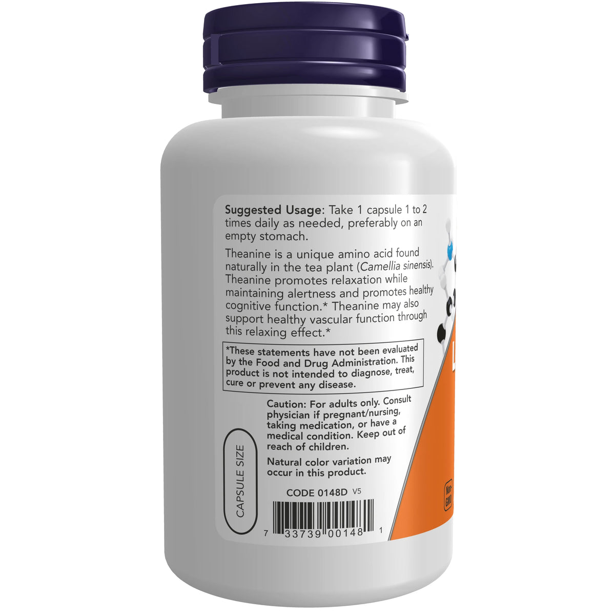 L-Theanine 200 mg with Inositol, 120 Veg Capsules O69991