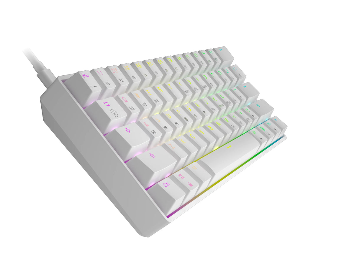 White Gateron Optical Black 61 Keys RGB Mechanical Keyboard F337302