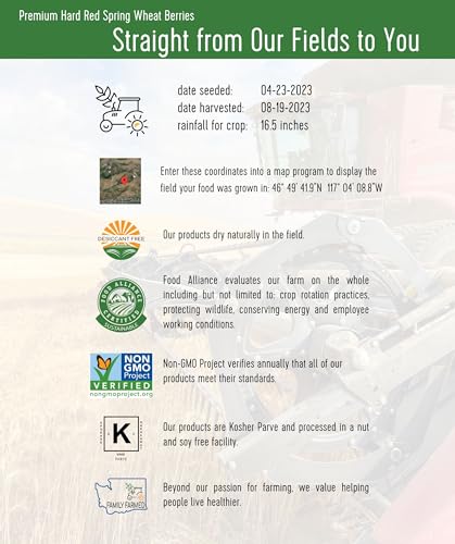 25 LBS Hard Red Spring Wheat Berries H666961