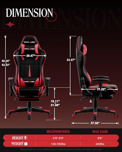 Black-Red Gaming Chair with Speakers and Footrest M32064