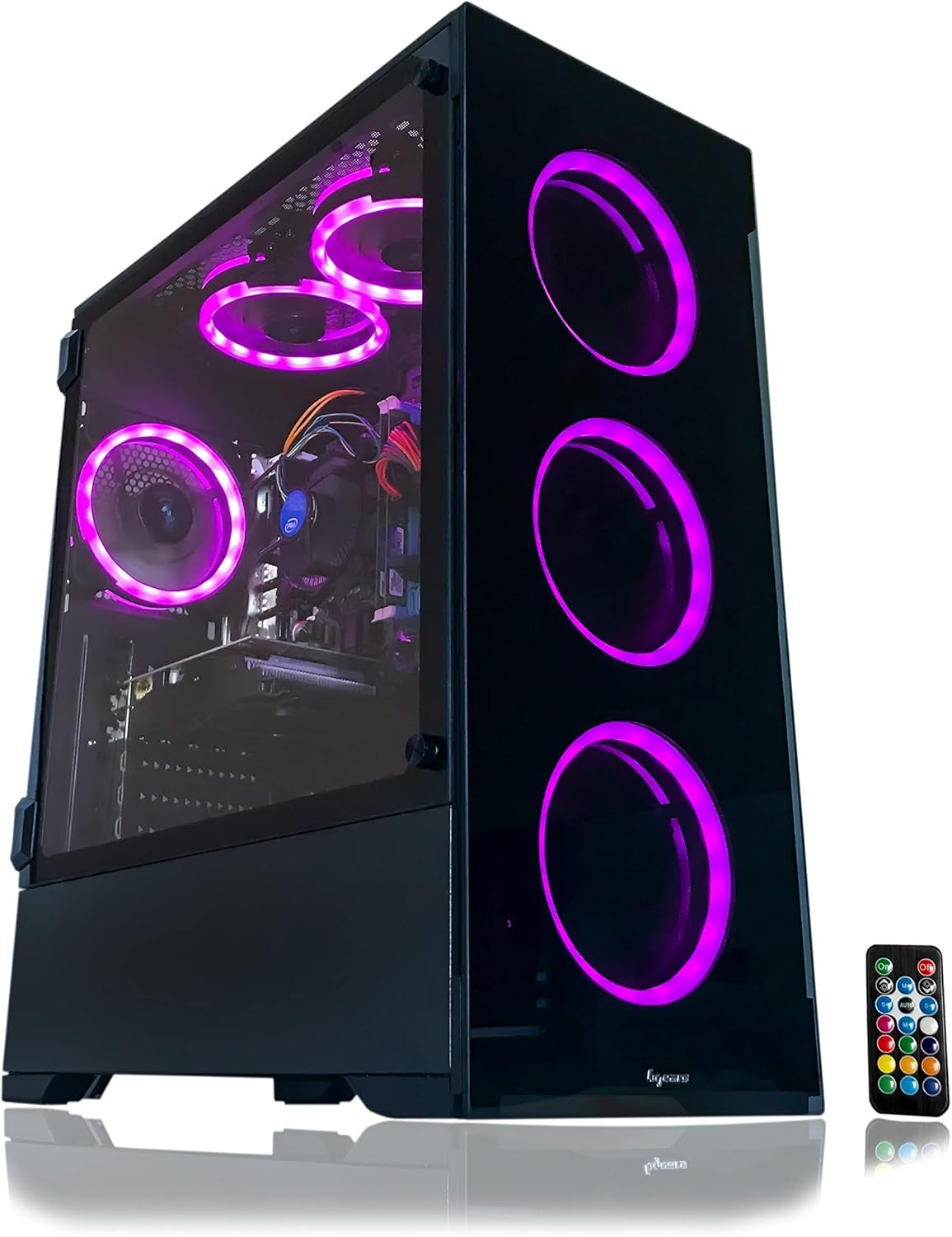 Gaming PC Desktop Computer Intel 3.70GHz 16GB Ram 512 GB SSD Windows 11 pro Video Card RX 580 8GB 6 RGB Fans with Remote P935