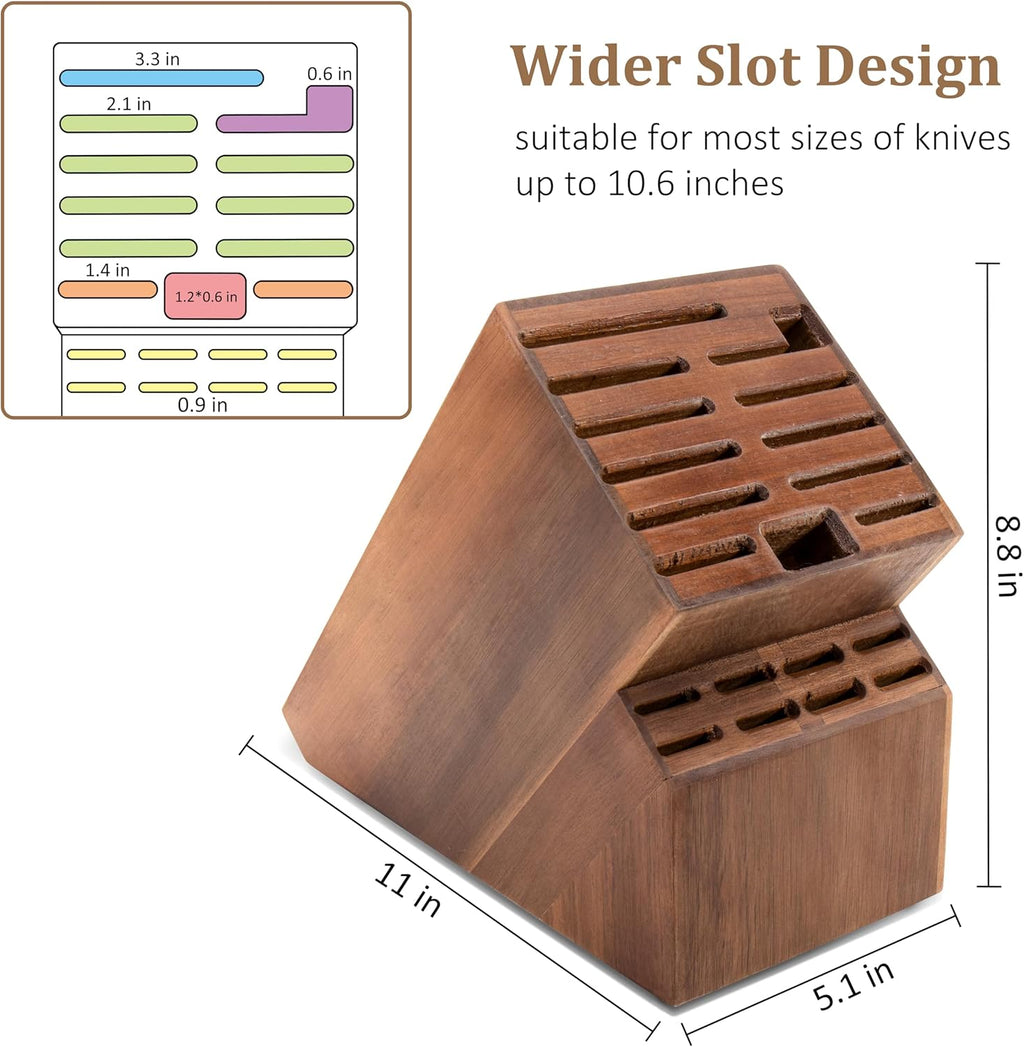 20 Slot Acacia Wood Knife Block T169596