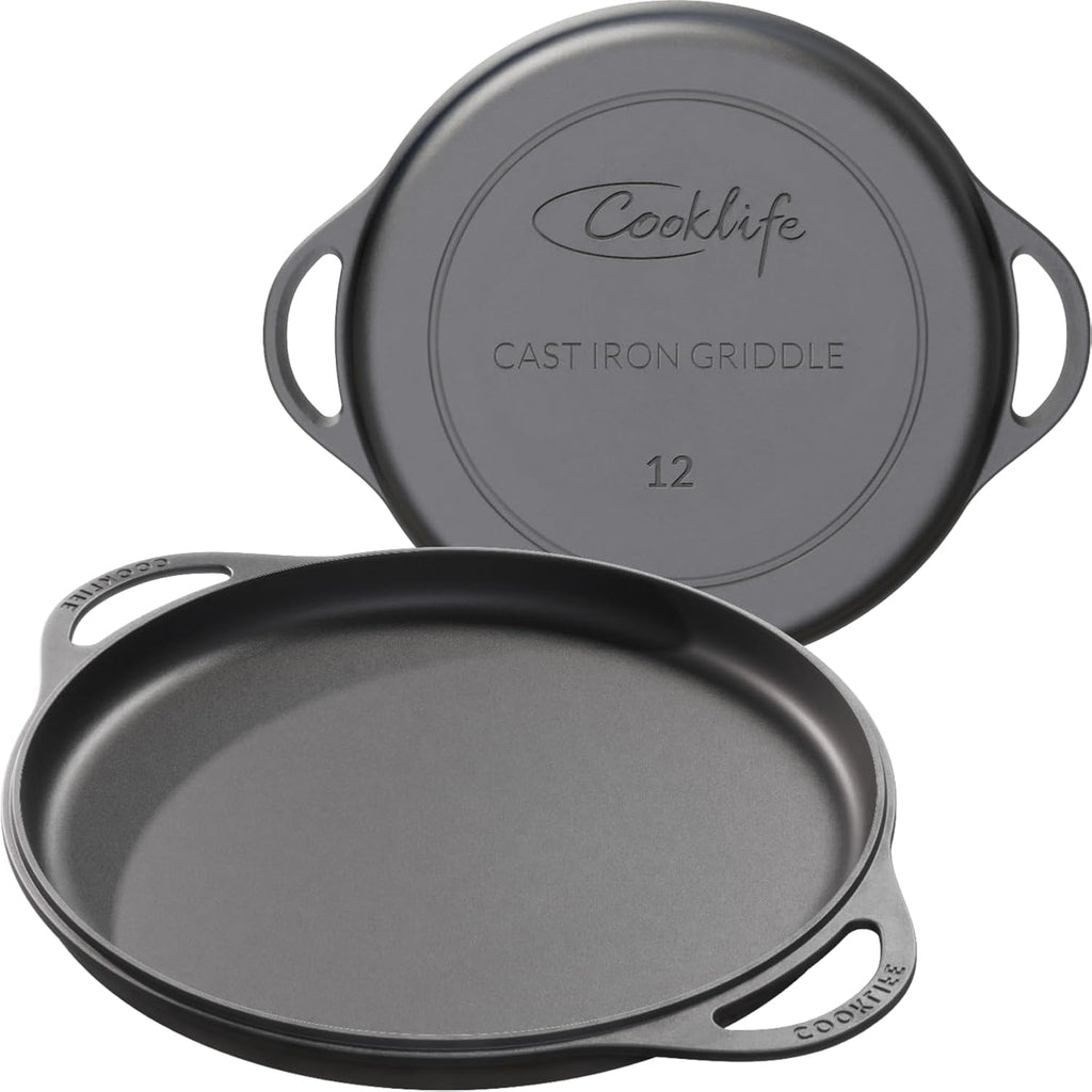 12 Inch Round Pre-Seasoned Cast Iron Griddle C662322