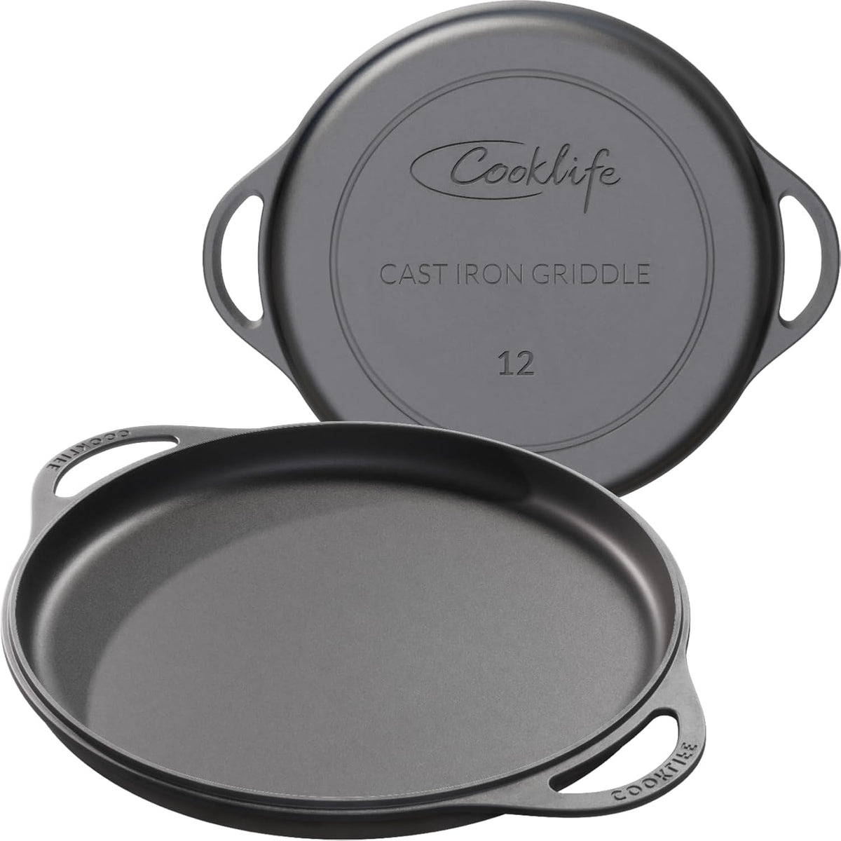 12 Inch Round Pre-Seasoned Cast Iron Griddle C662322