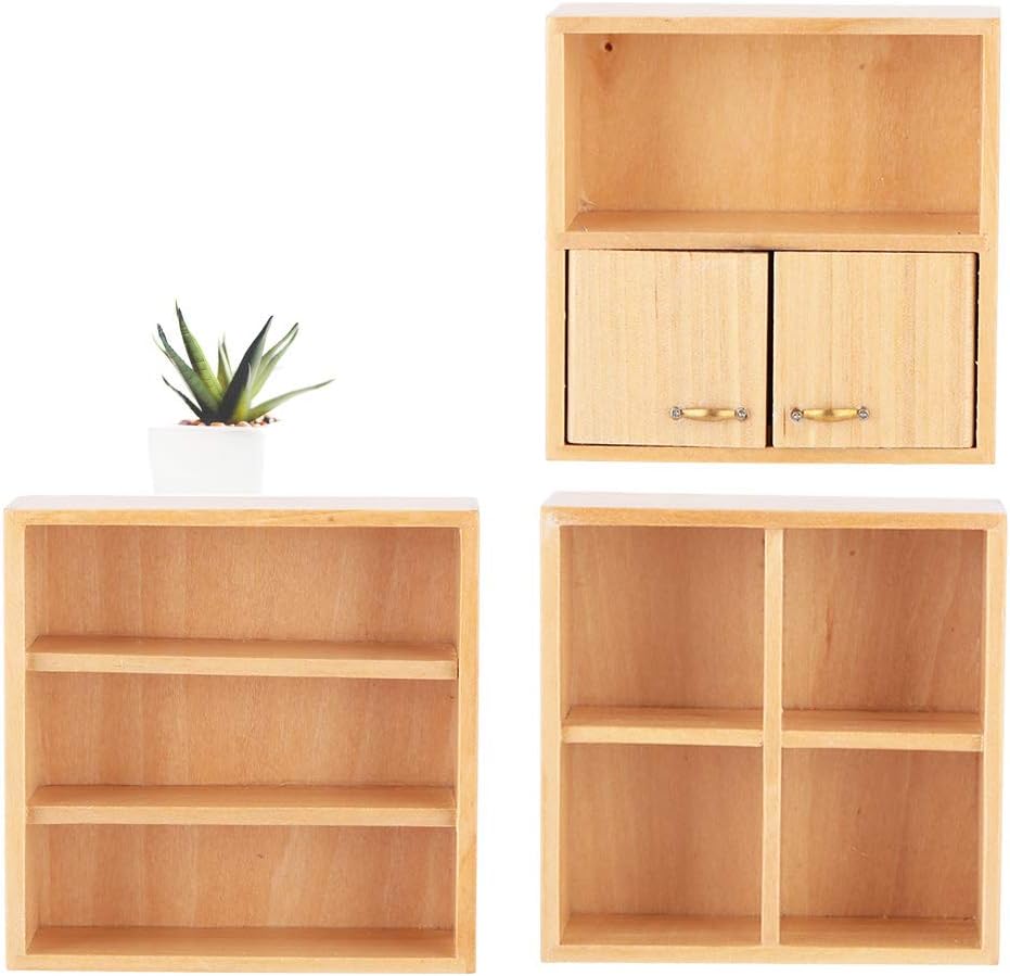 4pcs 1:12 Wooden Dollhouse Cabinet Furniture Set N785876