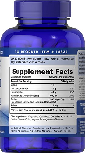 120 Coated Caplets Calcium 1500 mg with Vitamin D3 25mcg O268