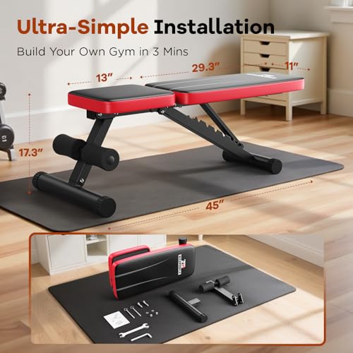 Foldable Weight Bench with 8 Backrests O42148