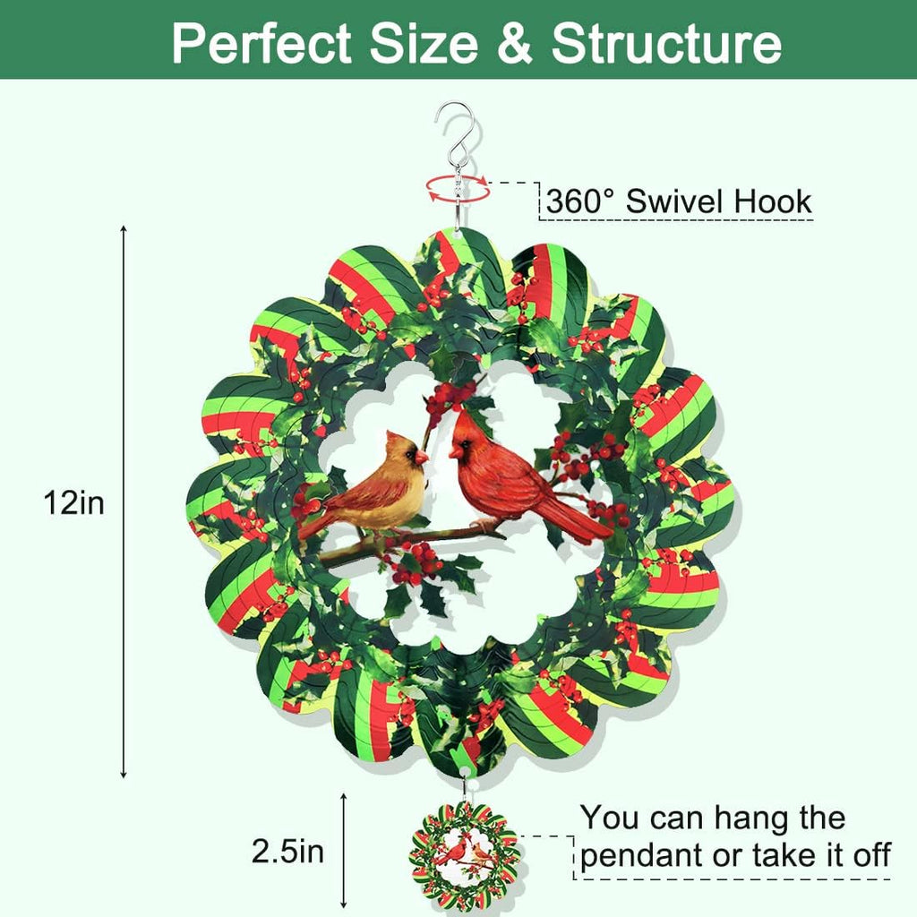 12 Inches Green Metal Wind Spinner D257264