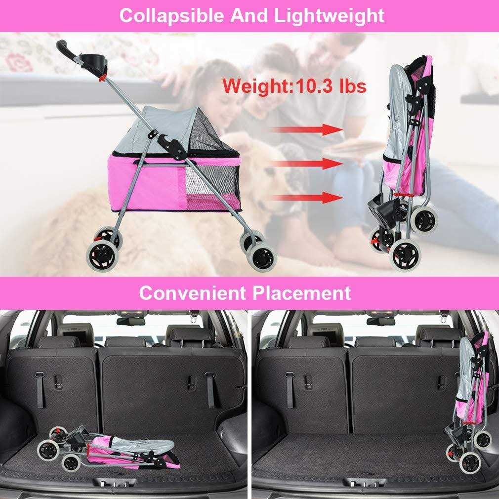 4 Wheels Folding Waterproof Portable Pet Stroller S658