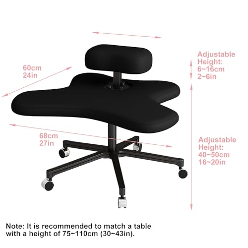 Ergonomic Kneeling Chair with Wheels, Height Adjustable J221376