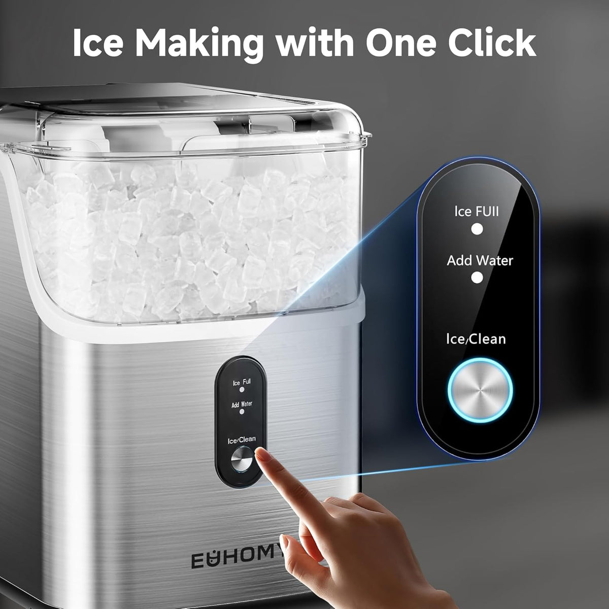 Nugget Ice Maker Machine with 34lbs/24H Self-Cleaning Stainless Steels I819375
