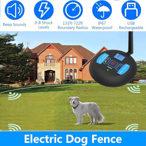 Rechargeable Waterproof Dog Wireless Fence & Remote Training Collar J9832