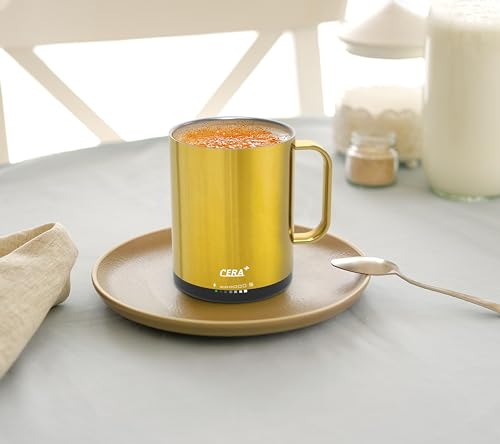 Gold 14 oz Self-Heating Coffee Mug with Lid L750