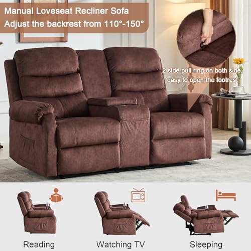 Reclining Loveseat with Console and Cup Holders G8914