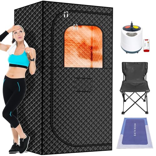 Portable Steam Sauna Box with 2.6L & 1500W±10% Folding Chair R65840