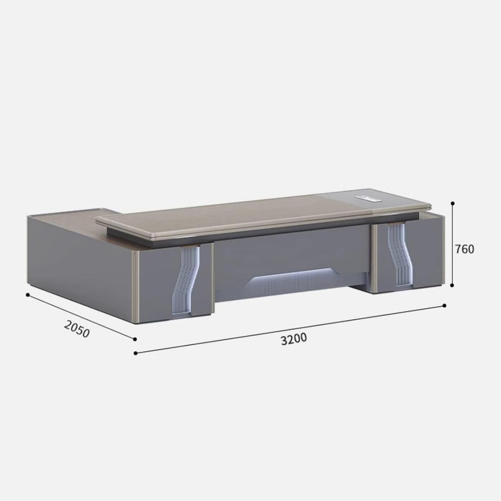 L Shaped Computer Desk with Drawers Cabinet O333854