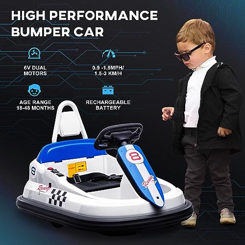 Red 6V Kids Electric Ride on Bumper Car with EVA Bumper Edges K867013