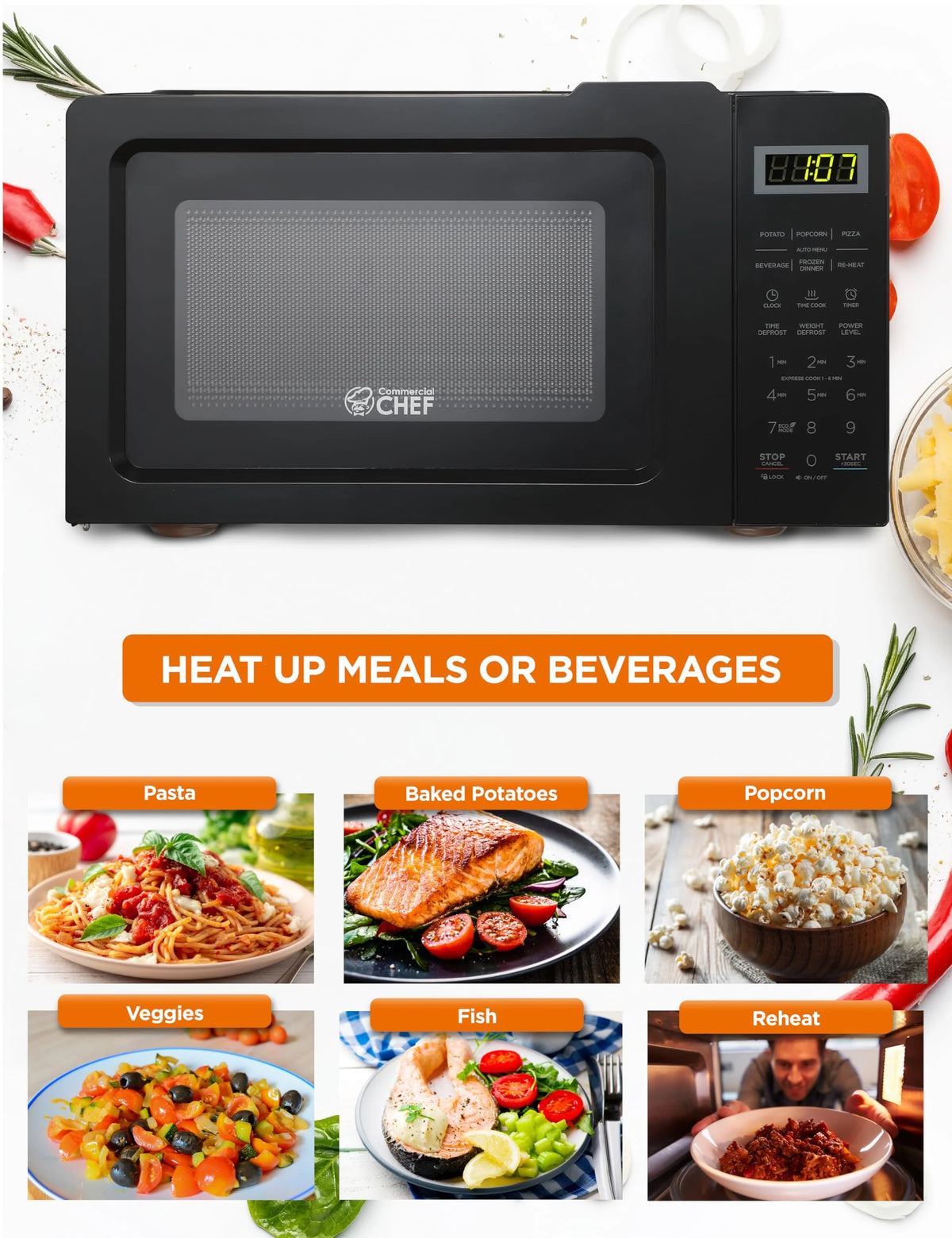 0.7 Cubic Feet 700 Watt Stainless Steel Microwave Oven U655802