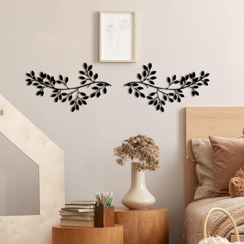 2 Pieces Metal Olive Branch Leaf Wall Decor O9599