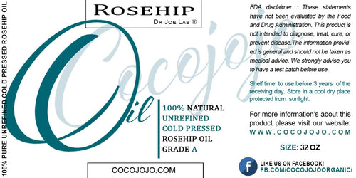 100% Pure Unrefined Cold Pressed Rosehip Oil - 32 Oz G9662