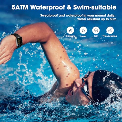 Fitness Tracker Watch with Heart Rate, Blood Oxygen Sleep Monitor, 5ATM Waterproof Pedometer X7379