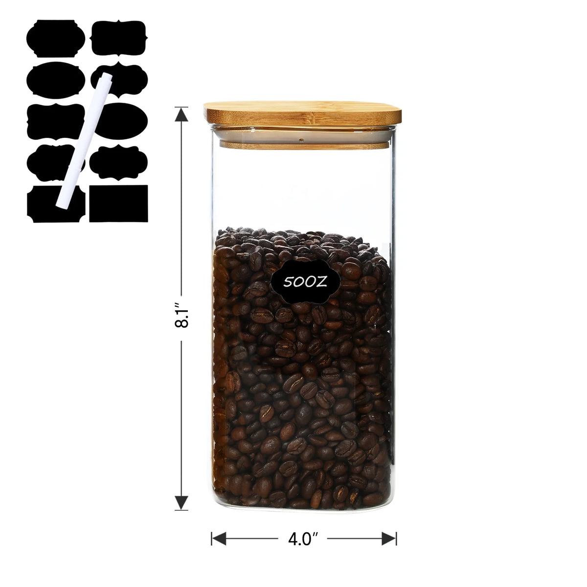 3 Pack 50OZ Glass Storage Jars with Bamboo Lids J9992