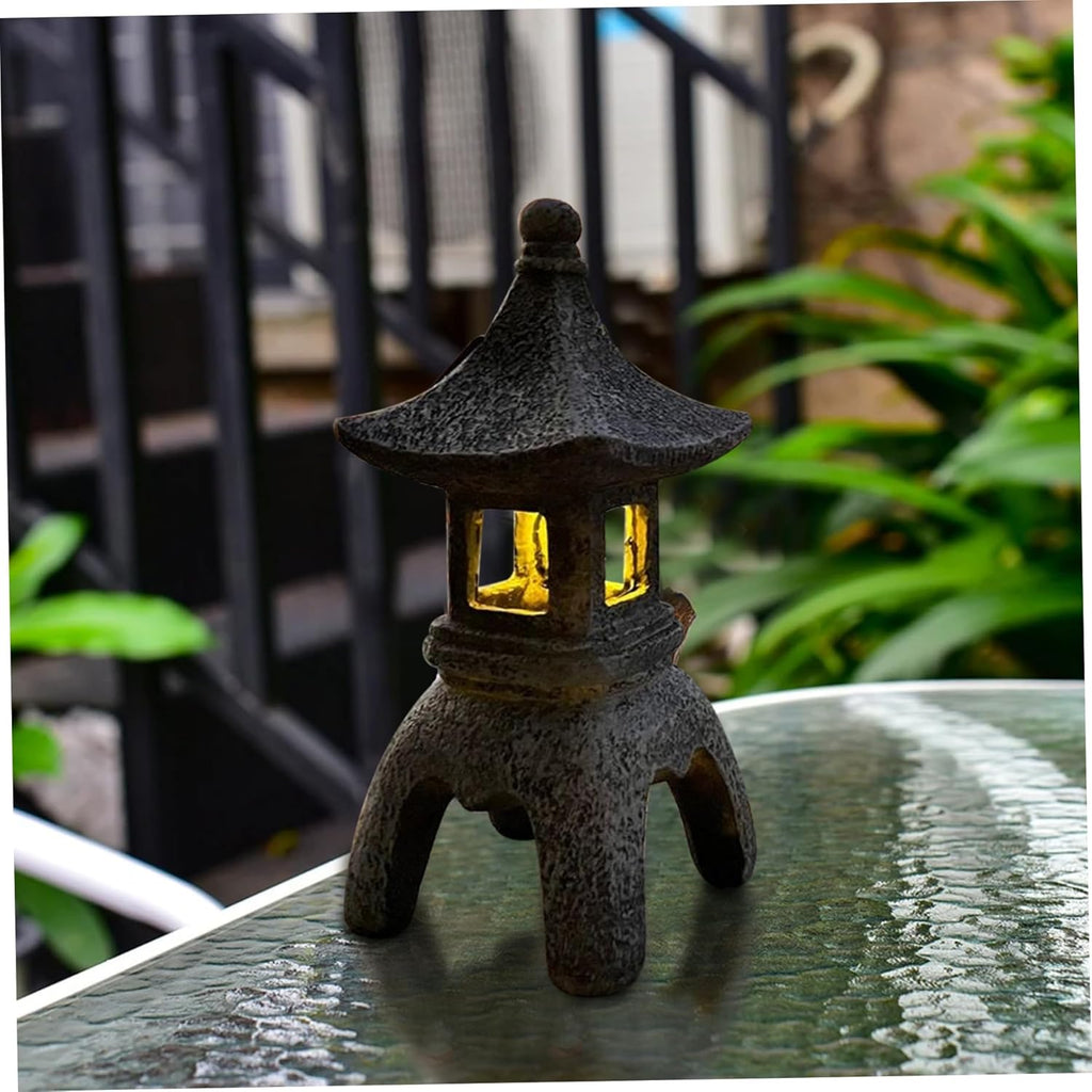 Pagoda Garden Statue Resin Solar Waterproof J64934