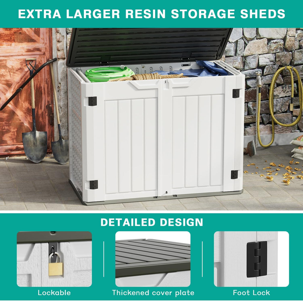 White Resin Outdoor Storage Shed 4 x 2 ft Q13163