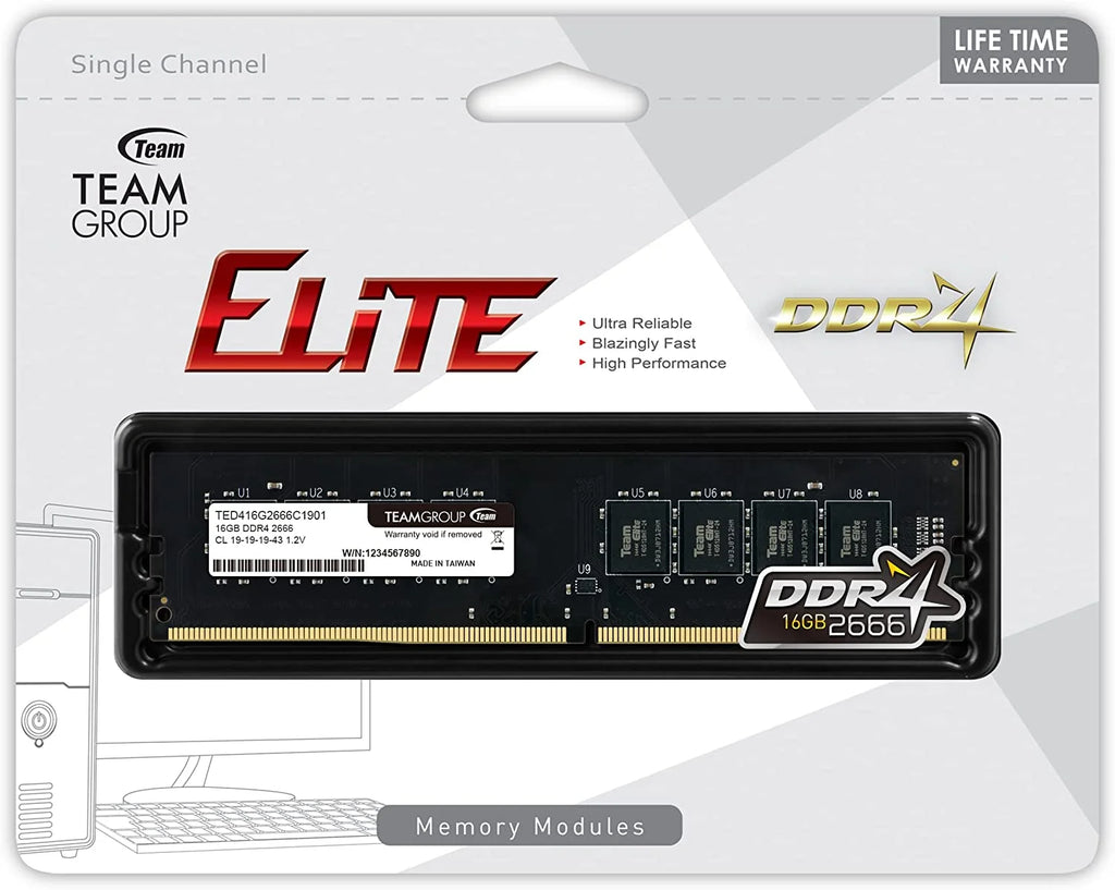 DDR4 16GB 2666MHz CL19 Unbuffered Non-ECC UDIMM Desktop Memory J56796