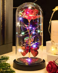 Galaxy Preserved Light Up Rose in Glass Dome E70535