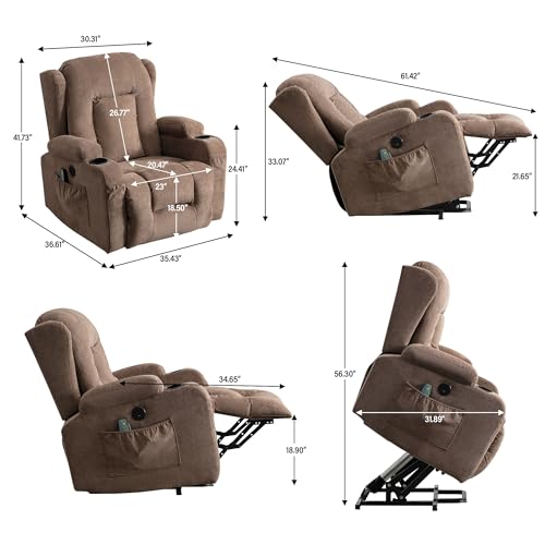 Blue Power Lift Recliner Chair with Heat and Massage F5911