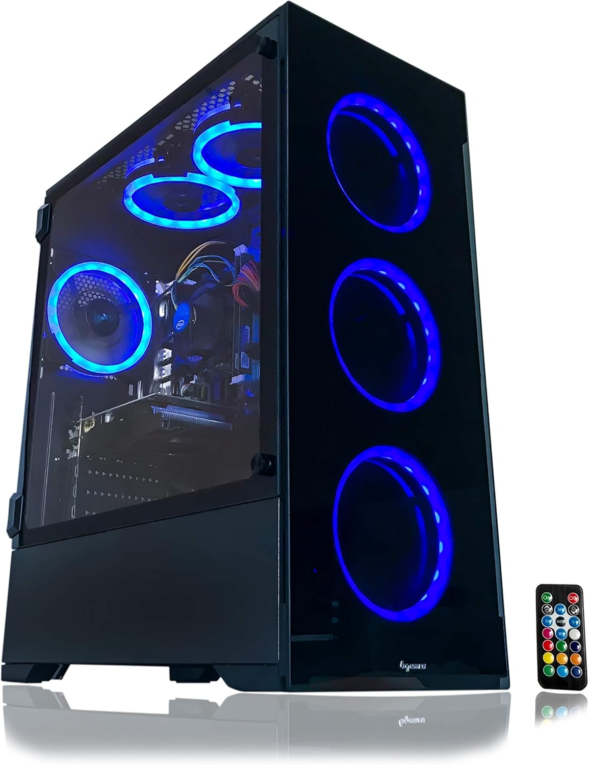 Gaming PC Desktop Computer Intel 3.70GHz 16GB Ram 512 GB SSD Windows 11 pro Video Card RX 580 8GB 6 RGB Fans with Remote P935