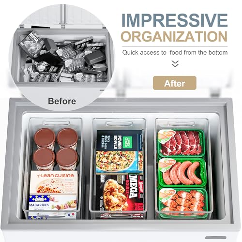 8 PACK Clear Stackable Storage Bins with Side Handles M5975
