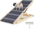 Folding Wooden Pet Ramp, 7 Adjustable Height from 10.8" to 26.6", Supports Up to 200lbs L712