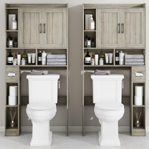 Over The Toilet Storage Cabinet with Sliding Doors P782