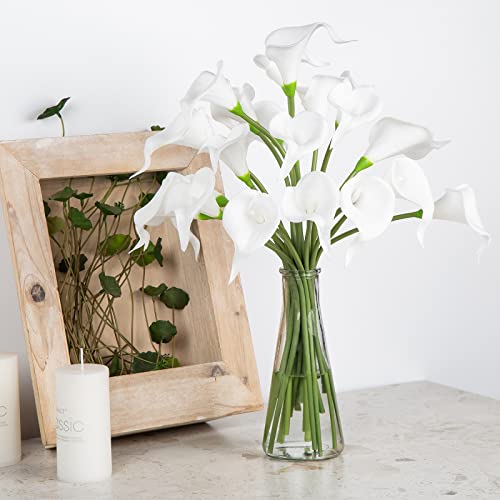 20 Pcs White Artificial Calla Lily Flowers T495