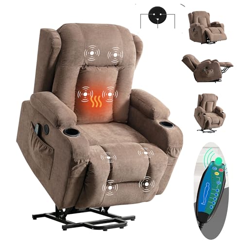 Blue Power Lift Recliner Chair with Heat and Massage F5911