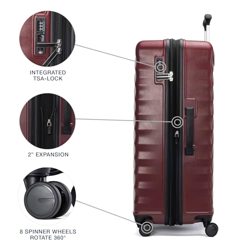 Black 21-Inch Hardside Carry On Luggage with 8 Spinner Wheels L62509