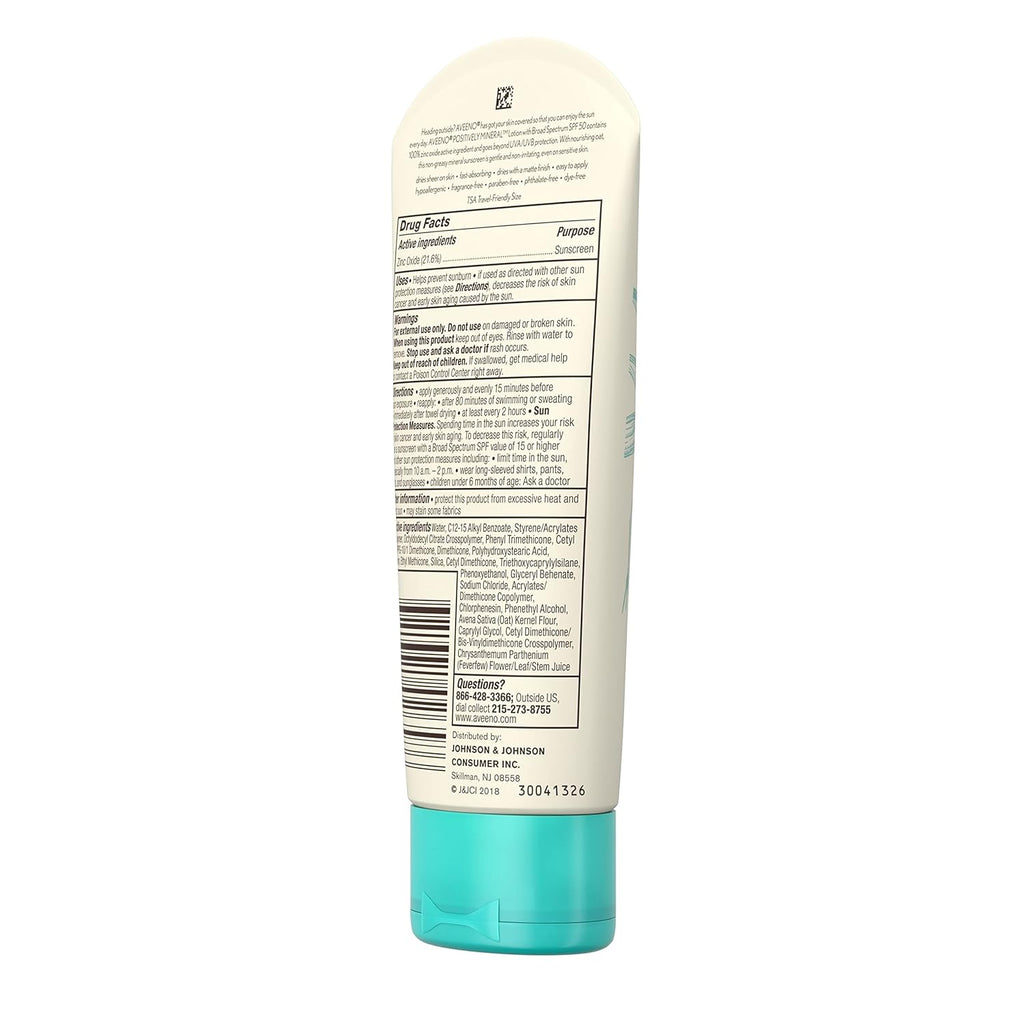 Unscented SPF 50 Mineral Sunscreen Lotion, 3 Fl Oz V36466