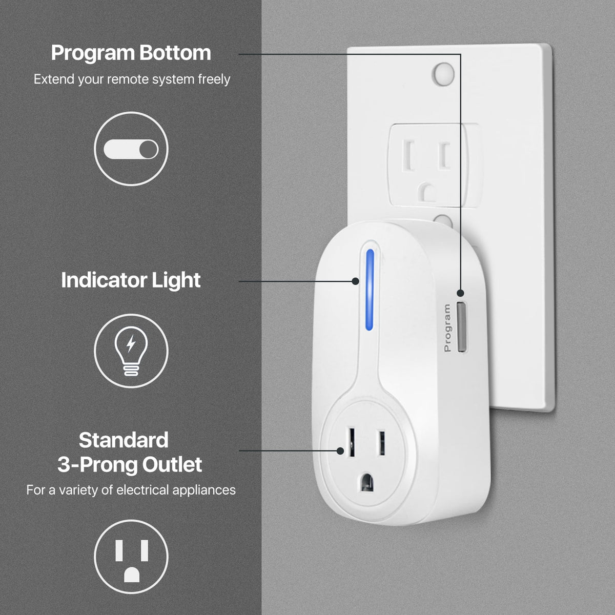 5 Pack Wireless Remote Control Power Outlet P408