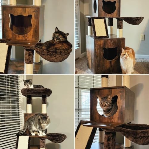 Cat Tree with Litter Box Enclosure and Scratching Post G639908