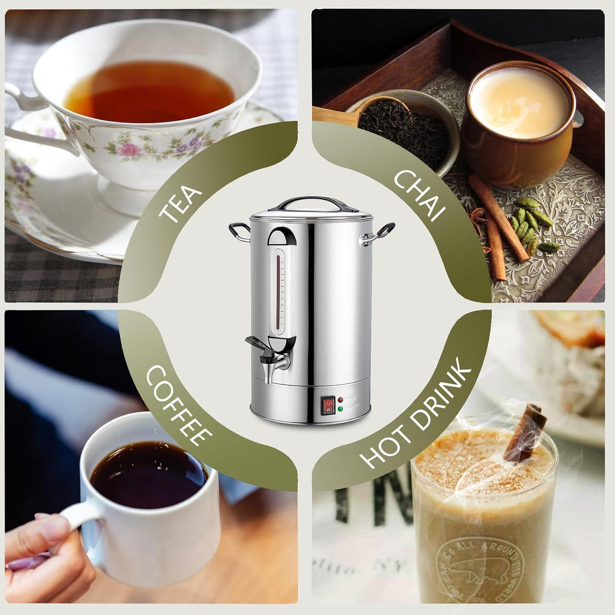 24L 160 Cup Stainless Steel Coffee Urn N12275