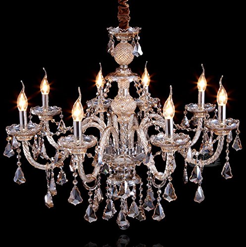 Cognac 8 Lights K9 Crystal Chandelier Ceiling Pendant Lamp 31x28 Inch F4041