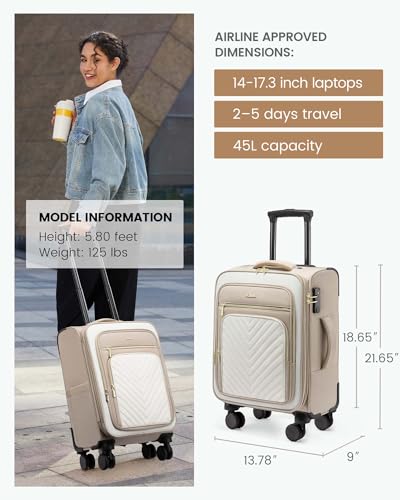 20 Inch Softside Carry On Suitcase with Wheels A4405