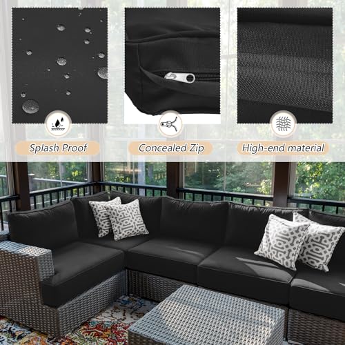 14 Pieces Outdoor Cushion Slipcovers (Beige) V773