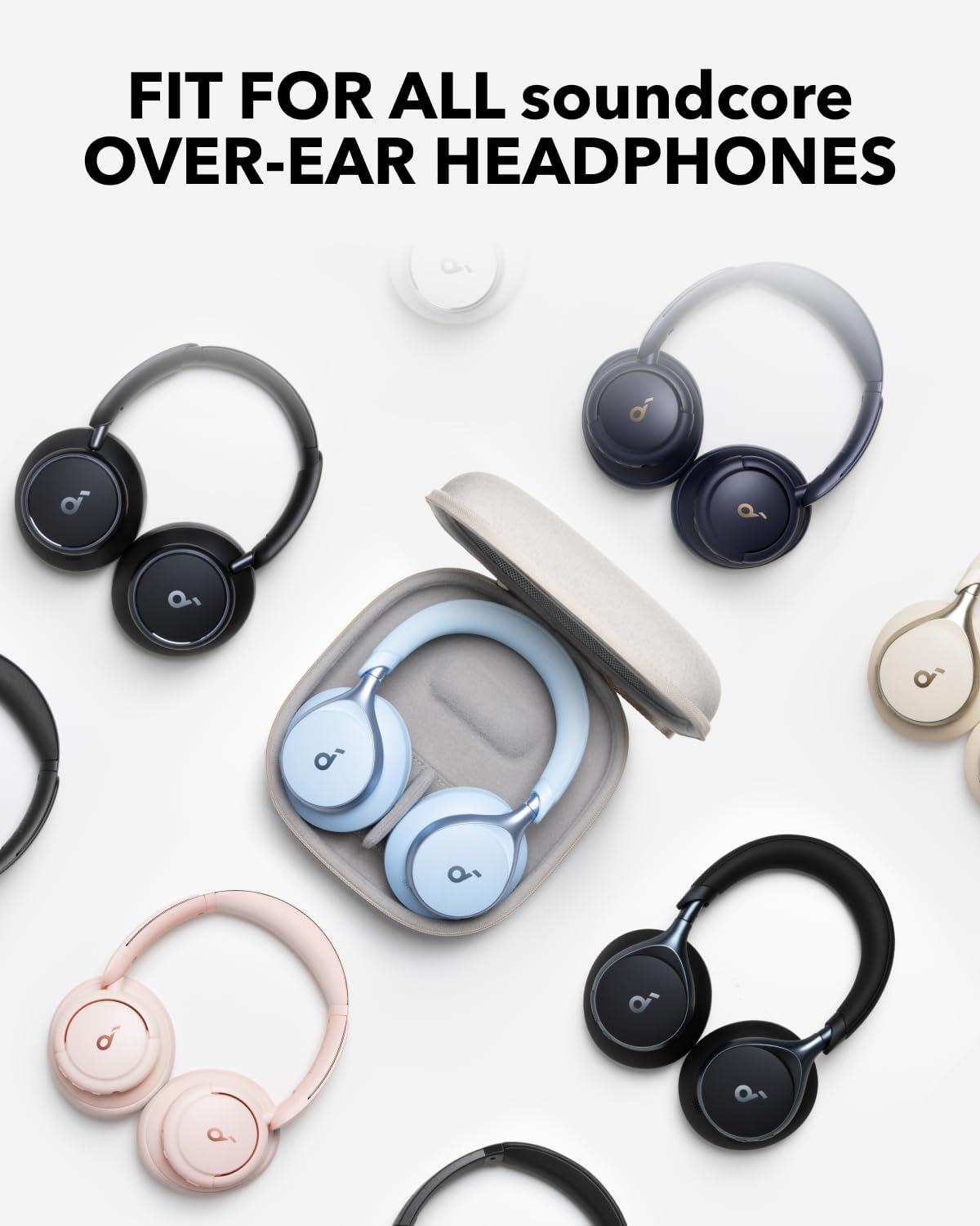 Hybrid Active Noise Cancelling Over Ear Bluetooth Headphones with Case W540