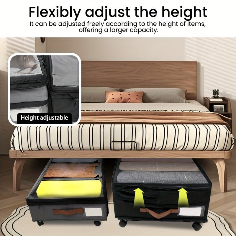 2-Pack Under-Bed Storage Bins with Wheels & Clear Window S5454