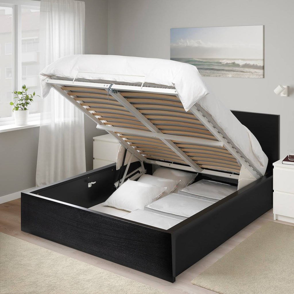 Queen Black-Brown Storage Bed U745