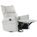 Leather Swivel Rocker Recliner with Adjustable Footrest M236