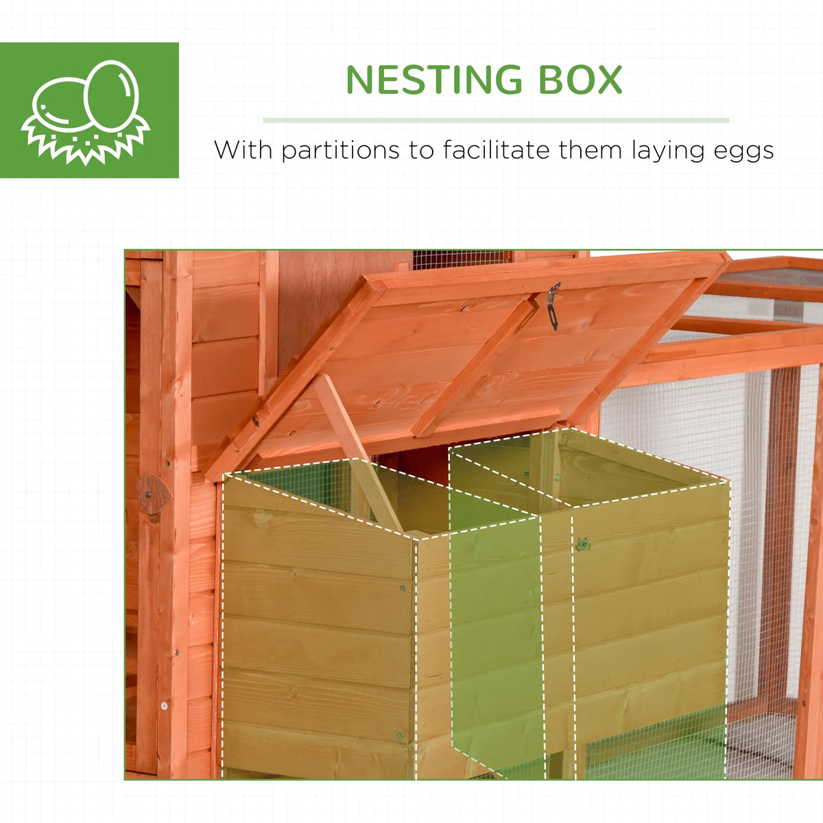 145" Wooden Chicken Coop with Run X51313